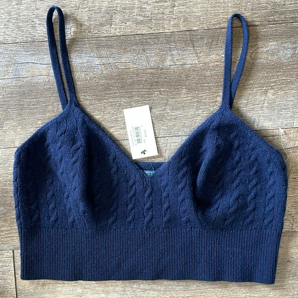 NWT Polo Ralph Lauren wool & cashmere blend knit bralette crop top tank top - Picture 1 of 4